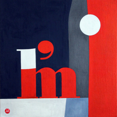 Painting titled "I'm" by Andreas Zimmermann, Original Artwork, Oil Mounted on Cardboard
