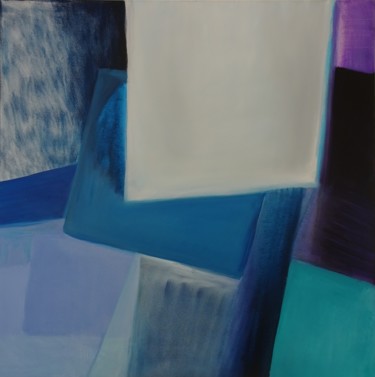 Painting titled "Variationen in Blau" by Agnes Zirke, Original Artwork, Oil