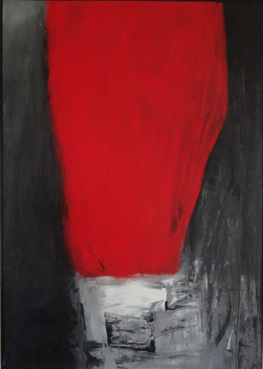 Malerei mit dem Titel "blühendes Rot" von Agnes Zirke, Original-Kunstwerk, Acryl