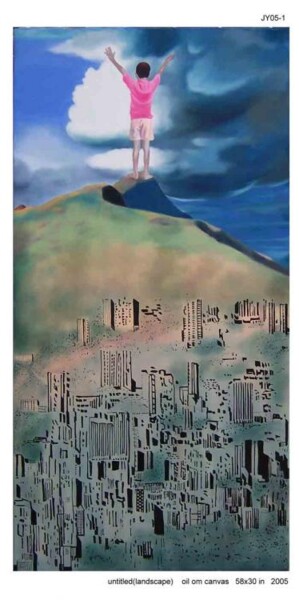 Painting titled "landscape" by Azis T.M, Original Artwork