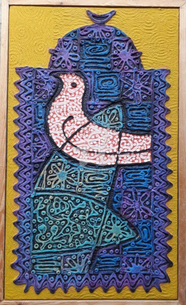 Painting titled "S'en tirer 9" by Aziz Ayachine, Original Artwork, Pigments