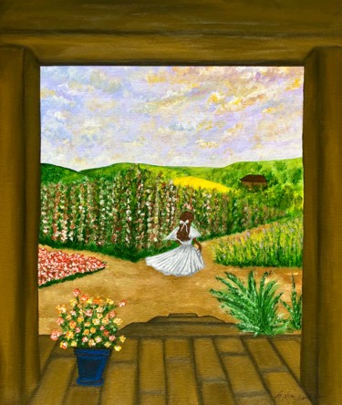 Painting titled "Jardin d’Été" by Aziza Siankam, Original Artwork, Acrylic