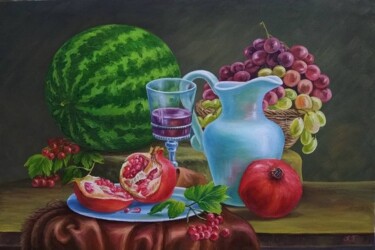 Malarstwo zatytułowany „натюрморт из фруктов” autorstwa Azizbek, Oryginalna praca, Olej Zamontowany na Drewniana rama noszy