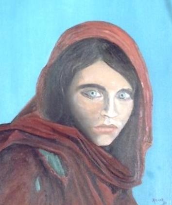 Peinture intitulée "Afghane" par Sylvestre Aznar, Œuvre d'art originale