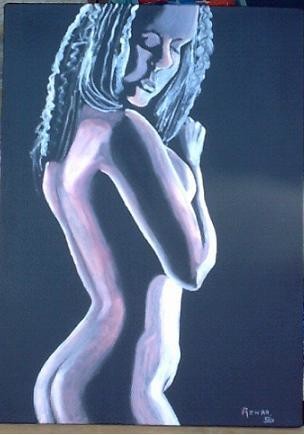 Pittura intitolato "Nue" da Sylvestre Aznar, Opera d'arte originale