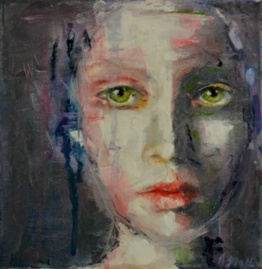 Painting titled "Aurora" by Azra Descoins, Original Artwork, Oil