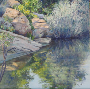 Painting titled ""Charmante nature"…" by Azucena, Original Artwork, Oil