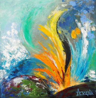 Картина под названием "Flamboyant" - Azucena, Подлинное произведение искусства, Акрил