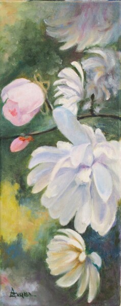 Painting titled "Douce magnolia - sw…" by Azucena, Original Artwork, Oil
