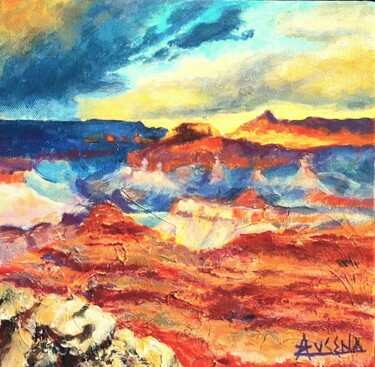 Painting titled "Grand Canyon dream" by Azucena, Original Artwork, Acrylic Mounted on Wood Stretcher frame