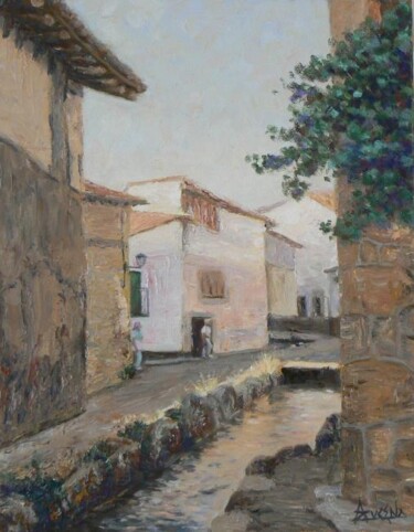 Painting titled "La regadera" by Azucena, Original Artwork, Oil