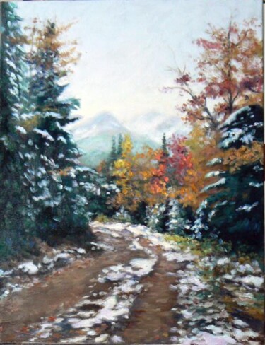 Painting titled "Neige d'octobre" by Azucena, Original Artwork, Oil