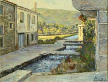 Pintura intitulada "Una tarde en La Nava" por Azucena, Obras de arte originais, Óleo