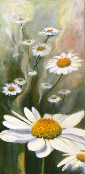 Painting titled "Marguerites" by Azucena, Original Artwork