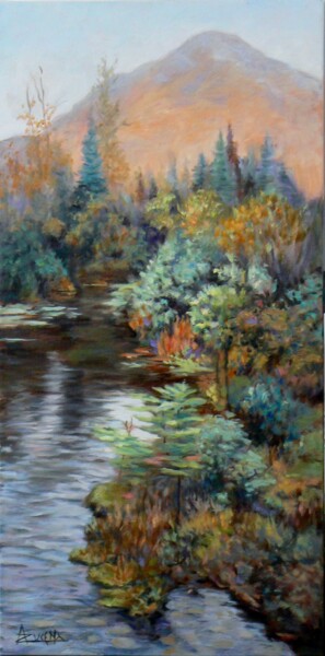 Painting titled "La forêt me parle" by Azucena, Original Artwork, Oil