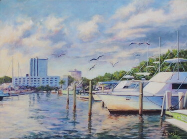 Peinture intitulée "Joyful dock - Quai…" par Azucena, Œuvre d'art originale, Acrylique