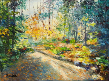Painting titled "Joy Trail - Sentier…" by Azucena, Original Artwork, Oil