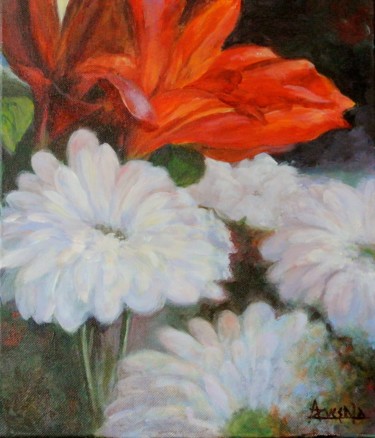 Painting titled "Amitié" by Azucena, Original Artwork, Oil