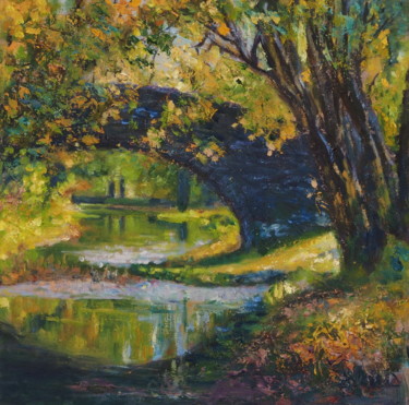 Painting titled "Pont caché II- Hidd…" by Azucena, Original Artwork, Oil