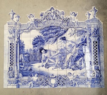 Pittura intitolato "Pintura clássica em…" da Azulejo Artístico, Opera d'arte originale, pigmenti