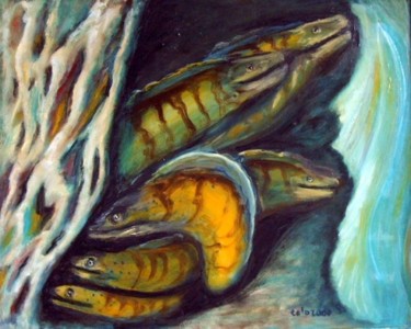 Pintura titulada "PECES 17 LAS MORENAS" por Mary Carmen Diez Colorado, Obra de arte original