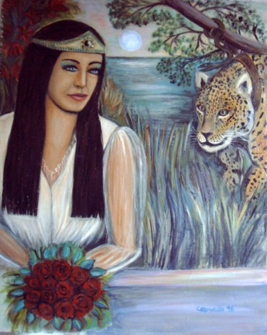 Pintura titulada "PRINCESA MAYA" por Mary Carmen Diez Colorado, Obra de arte original