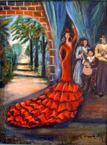 Pintura titulada "LOS ROCIEROS" por Mary Carmen Diez Colorado, Obra de arte original