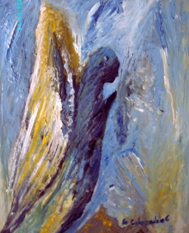 Pintura titulada "ANGEL DE AZUL" por Mary Carmen Diez Colorado, Obra de arte original