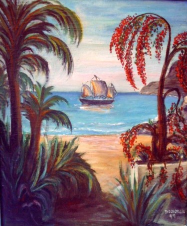 Pintura titulada "BLUE SEA" por Mary Carmen Diez Colorado, Obra de arte original