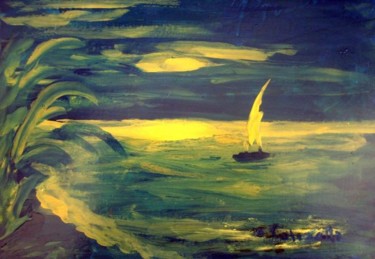 Pintura titulada "SAILING SHIP" por Mary Carmen Diez Colorado, Obra de arte original
