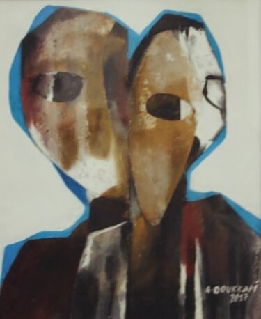 Peinture intitulée "Derrière lui" par Azzeddin Doukkari, Œuvre d'art originale, Aquarelle