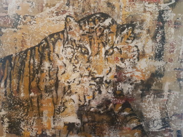 Painting titled "Tigre" by Caro, Original Artwork, Acrylic