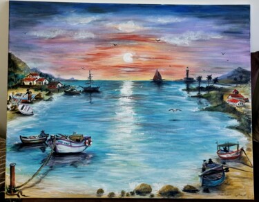 Painting titled "Most/phare" by Azd, Original Artwork, Acrylic