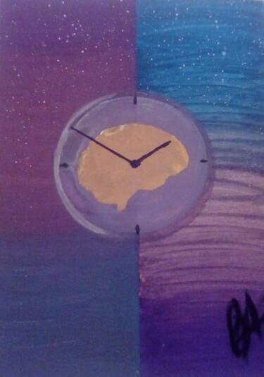 Pintura intitulada "O Tempo" por B.A.B, Obras de arte originais, Aquarela