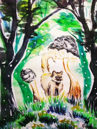 「Fairy forest」というタイトルの絵画 Nade Shineによって, オリジナルのアートワーク, 水彩画