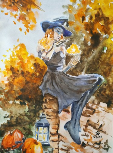 「Witch」というタイトルの絵画 Nade Shineによって, オリジナルのアートワーク, 水彩画