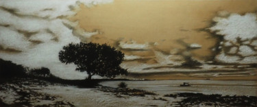 Dessin intitulée "La plage aux coquil…" par B. Alexis, Œuvre d'art originale, Craie