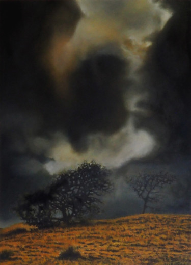 Pittura intitolato "La colline des ocre…" da B. Alexis, Opera d'arte originale, Olio