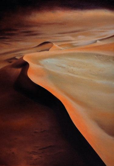 Painting titled "Merzouga" by B. Alexis, Original Artwork, Oil