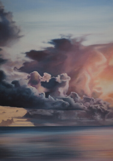 Malarstwo zatytułowany „Jeu de nuages sur l…” autorstwa B. Alexis, Oryginalna praca, Olej
