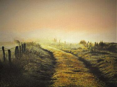 Peinture intitulée "Chemin de mousse su…" par B. Alexis, Œuvre d'art originale, Huile