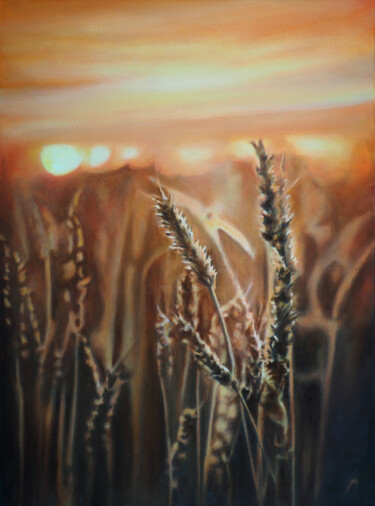 Pintura titulada "Les blés." por B. Alexis, Obra de arte original, Oleo