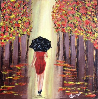 Painting titled "Automne" by Chrystèle Bloyet, Original Artwork, Acrylic