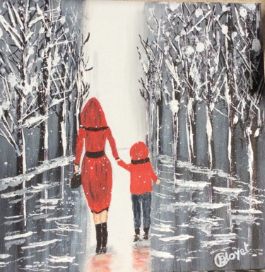 Painting titled "Hiver" by Chrystèle Bloyet, Original Artwork, Acrylic