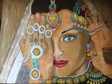Painting titled "sweet India" by Brigitte Fellendael, Original Artwork, Acrylic