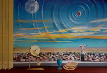 Painting titled "Existence of present" by Dr B Kandar, Original Artwork, Acrylic