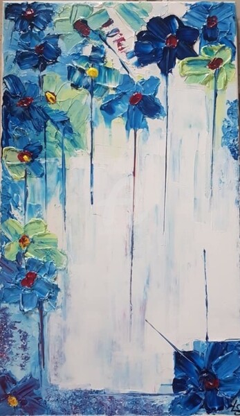 Painting titled "FLEURS" by B.L, Original Artwork, Acrylic