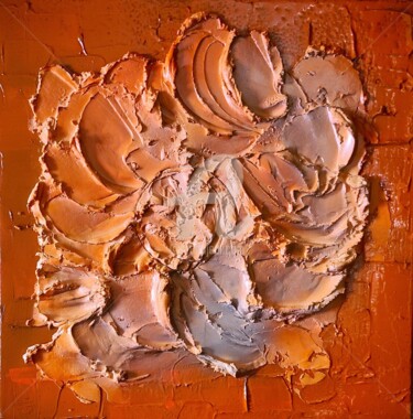 Peinture intitulée "FLEUR en relief" par B.L, Œuvre d'art originale, Acrylique