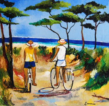 Peinture intitulée "La grande côte" par Bernard Lamonerie, Œuvre d'art originale, Huile Monté sur Châssis en bois