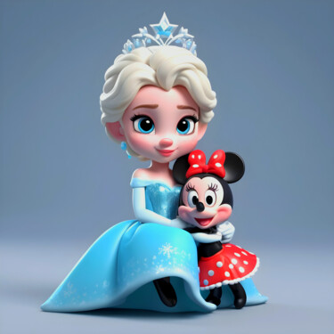 Arte digitale intitolato "Cute baby Minnie Mo…" da B.Mansour, Opera d'arte originale, Immagine generata dall'IA